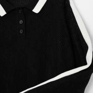 Maglioncino <span class=keywords><strong>Polo</strong></span> da uomo a <span class=keywords><strong>manica</strong></span> <span class=keywords><strong>lunga</strong></span> inverno primavera spesso in pile stampato con scollatura stile ODM - Product Image 4