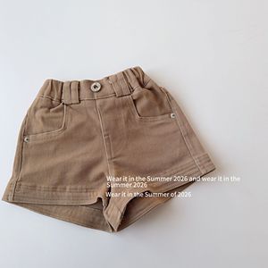 Shorts da <span class=keywords><strong>bambina</strong></span> in denim tinta unita beige, rosso, nero, marrone - Collezione Estate 2026 - Product Image 4