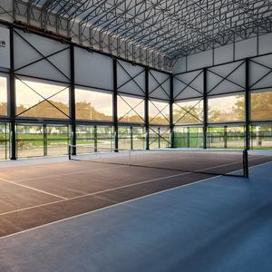 Campo da Padel Coperto con Vetro Temperato, Telaio in Acciaio Zincato a Caldo, Altezza del Tappeto Erboso Artificiale Regolabile (10-15mm), Durevole - Product Image 4