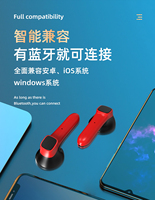 Earbud Nirkabel IPX-6 Tahan Air dengan Kontrol Sentuh, Waktu Putar 5-10 Jam, Headphone Stereo TWS