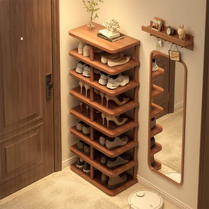 Multi Tiered <b>Shoe</b> <b>Rack</b> Ultra Narrow Space Saving <b>Storage</b> For Sneakers And High Heels Indoor Home Use - Product Image 1