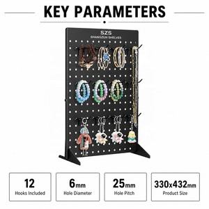 Schwarzes Lochblech mit Haken: Tisch-Displayständer für Schmuck, Ohrringe, Schlüsselanhänger, Verkaufsdisplay - Product Image 3