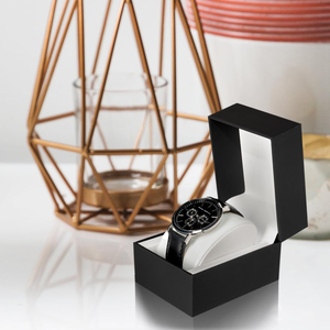 Boîte d'emballage de montre en cuir de luxe personnalisée, boîte de rangement carrée pour montre de poche - Product Image 4