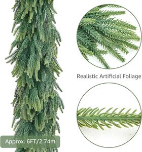 Ghirlanda di Pino Norfolk Artificiale Realistica da 2,7 m, Effetto Naturale, Spessa e Sfumata, per Decorazioni Pasquali e Natalizie, Lunga e Morbida - Product Image 4