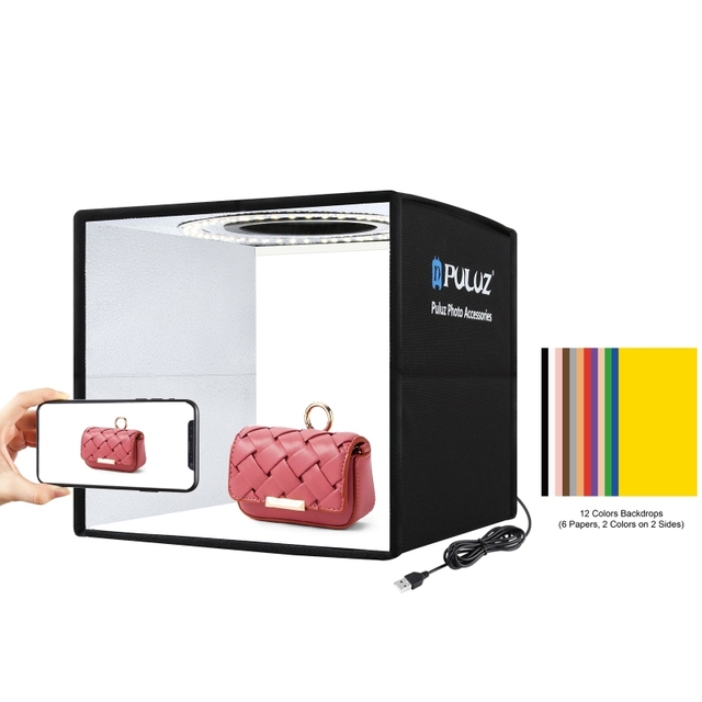 PULUZ 25cm Photo Studio Box Table Top LED Lighting Boxes Portable Foldable Mini Photography Shooting Fill Light Tent Box Kit