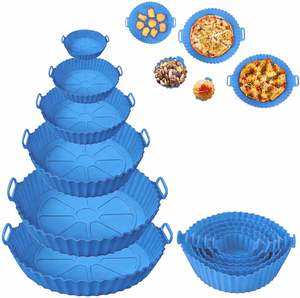 Lot de 6 paniers de cuisson réutilisables en silicone sans BPA pour friteuse à air, qualité alimentaire, non toxiques, très demandés - Product Image 1
