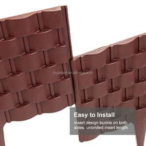HUGELEAF Flexible Plastic Garden Lawn Edging Border with Outdoor Faux Rattan Effect Fence - Product Image 3