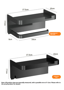 Porte-<span class=keywords><strong>papier</strong></span> <span class=keywords><strong>toilette</strong></span> <span class=keywords><strong>mural</strong></span> rectangulaire moderne en plastique écologique avec support carré pour salle de bain et toilettes - Product Image 5