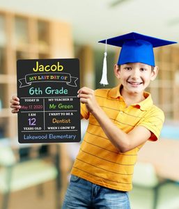 Suministro de fábrica, personalizable, <span class=keywords><strong>último</strong></span> <span class=keywords><strong>día</strong></span> de clases, primer <span class=keywords><strong>día</strong></span>, juntas escolares, placa de letrero escolar - Product Image 6