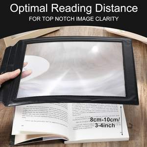 แว่นขยายหน้าเต็มทรงสี่เหลี่ยมผืนผ้าสำหรับอ่านเลนส์หลอดไฟ LED 3X แบบเรียบง่าย - Product Image 5