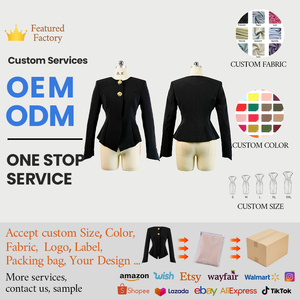 ZYHT 35226 Elegante schwarze Bluse mit goldenen Knöpfen, strukturierten Schultern, plissiertem O-Ausschnitt, langen Ärmeln, gewebtes Büro-Oberteil für Damen - Product Image 5