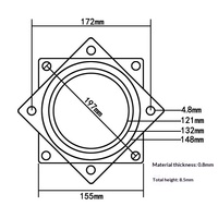 Plateau tournant carré creux de style américain, support de présentation, tôle galvanisée, quincaillerie pour meubles et chaises, rotation à 360 degrés