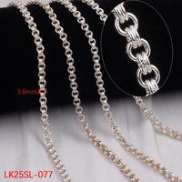 Chaînes câblées personnalisées S925 en argent Sterling multi-taille Double lien croix O chaîne pour le bricolage permanent unisexe fabrication de bijoux