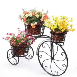 Huis & Tuin Decoratie Outdoor Creativiteit Fiets Metalen Draad Plant Stand Voor Bloempot