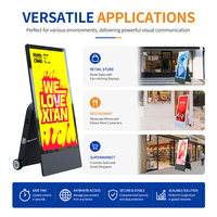 Écran d'affichage numérique portable de 32 pouces pour menu numérique alimenté par batterie, utilisation en extérieur, lecteur multimédia publicitaire pour restaurant