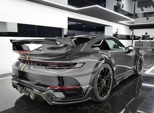 Para Pors che Te-Chart para Turbo <span class=keywords><strong>S</strong></span> Style 992 911 fibra de carbono seco WideBodykit parachoques delantero difusor trasero faldas laterales Bodykit - Product Image 5