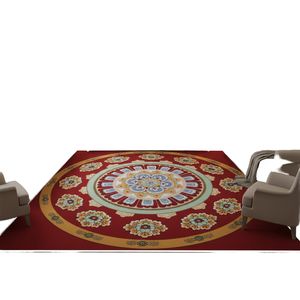 Tapis d'auditorium Lejing Hall, fabriqué à la machine, surface bouclée imprimée, 100% polyester, ignifuge, avec support antidérapant. - Product Image 1