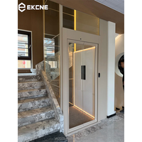 Ascenseur hydraulique sans gaine en acier inoxydable de 400 kg, compact, pour l'intérieur, avec planchers en PVC, pour maison et villa de 2 à 5 étages