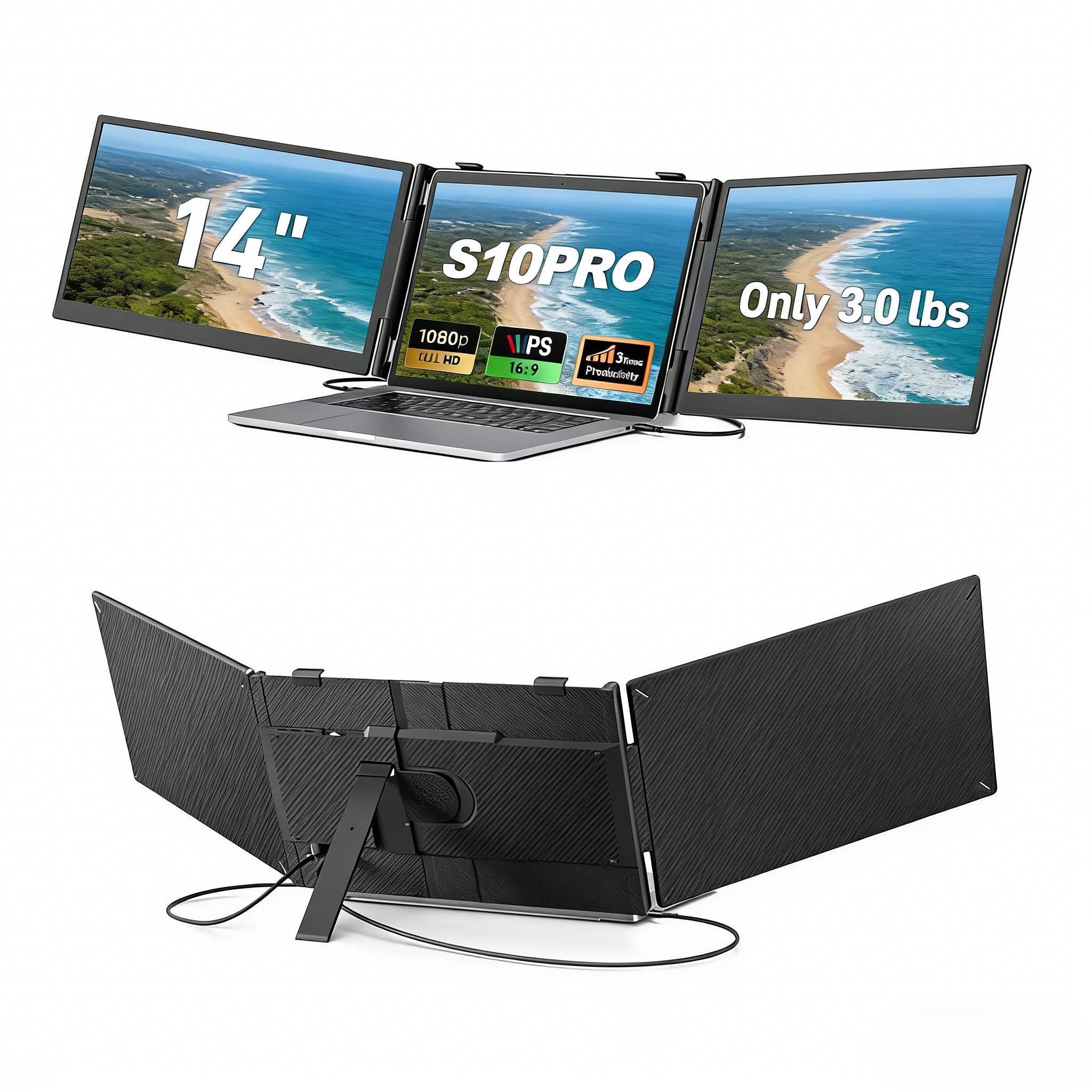 <strong>2026</strong> New Arrival <strong>14</strong>" IPS 1080P Laptop <strong>Screen</strong> Extender Type C 300 Nits 60Hz Display for Macbook/Windows