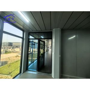 Maison en conteneur à structure en acier à 2 étages, maison préfabriquée modulaire à paroi en verre, démontable, maisons minuscules préfabriquées, maison portable - Product Image 6