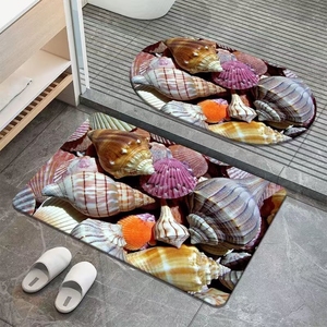 Flannel Bộ nhớ bông nhà vệ sinh phòng tắm thấm cửa Thảm hình bầu dục chống trượt phòng tắm trang trí thảm đá Tắm Mat - Product Image 2