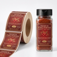 Rouleau d'étiquettes autocollantes en vinyle anti-graisse pour pots à épices, piments forts en poudre, produits à marque privée