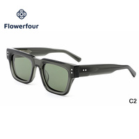 Montures de lunettes de soleil photochromiques carrées de luxe en acétate, faites à la main, pour adultes, à la mode, en stock