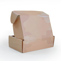 Boîte d'expédition personnalisée en carton ondulé rose, impression couleur CMYK, écologique et recyclable, pour chaussettes, emballage de vente au détail e-commerce