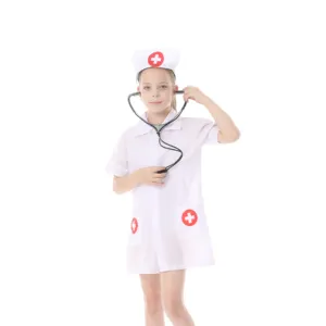 女孩角色扮演护士服装红十字会连衣裙电影孩子们万圣节派对HSG19292