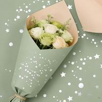 Papier d'emballage floral YZ en gros, scintillant, argenté, imperméable, recyclable, avec revêtement UV, pour bouquets et artisanat de fleuristes