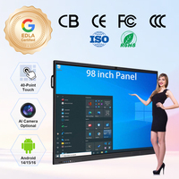 86 İnç EDLA Akıllı Tahta, Toplu Taşıma Bilgileri için Çift İşletim Sistemli Android 15 Windows Yapay Zeka Kamerası CB CE FCC RoHS Dokunmatik Panel
