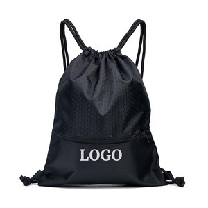 Original Custom Logo Gym Sport Drawstring Bag Promotional Gift Sublimation Nylon Polyester Drawstring Backpack with Zipper