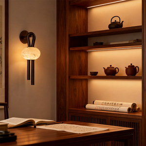 Lámpara de pared moderna con cuerpo de bronce, pantalla blanca, fuente de luz LED E27, montada en la pared para decoración de dormitorio y sala de estar - Product Image 2