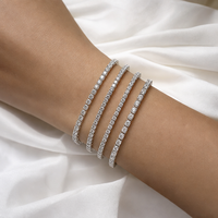 Bracelet tennis 10 carats, taille ronde 4 mm, quatre griffes, or blanc massif 10K 14K 18K, 6,75 pouces, certifié IGI, bijoux fins