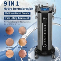 Appareil professionnel d'hydrodermabrasion 9 en 1 Hydra Water H2O2, jet peeling, soin de la peau.