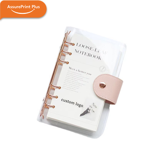 Carnet de notes A5 A6 B5 personnalisé rechargeable en PVC transparent avec reliure à anneaux, papier sans bois, planificateur pour affaires avec fermeture à bouton-pression en cuir - Product Image 5
