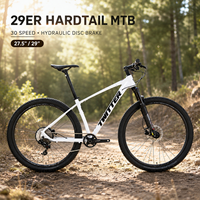 Vélo de montagne à cadre rigide en alliage d'aluminium 27,5/29 pouces, 30 vitesses, frein à disque hydraulique, tout terrain, VTT pour adultes