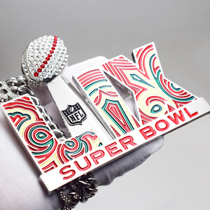 XILAI 2025 <span class=keywords><strong>Collier</strong></span> de football Super Bowl de Philadelphie, pendentif en métal de haute qualité en rhéinite, bijoux de sport hip-hop - Product Image 3