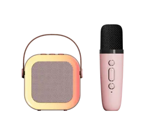 Mini microfone de áudio integrado, microfone de áudio portátil, canto doméstico, família, karaoke, sem fio, bluetooth, ar livre, alto-falante portátil