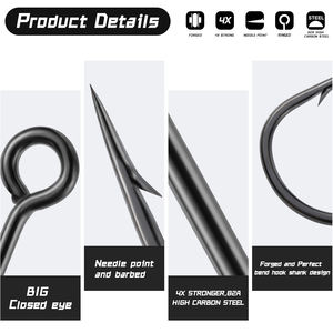 Hameçon Aberdeen OEM hameçon à longue tige en acier au carbone pour appâts vivants pêche à la carpe pour ver <span class=keywords><strong>de</strong></span> <span class=keywords><strong>terre</strong></span> ver <span class=keywords><strong>de</strong></span> sang crevettes - Product Image 4