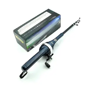 Yousya - Vara de pesca com isca elétrica para pesca marítima, mini combo de 1.3m e 600g, ultra curta, com potência telescópica, ideal para pesca marítima em lagos e rios