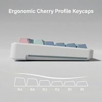 OEM ODM 126 Keys PBT Double Shot Keycaps Macaron Pastel Cute Keycap Set Pink Blue Dreamy Keycaps for Mechanical Keyboard 60 65 7