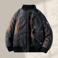 Veste d'hiver pour homme, style pilote, grande taille, décontractée, col baseball, légère et chaude, en duvet