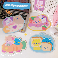Tapis de souris de bureau et de jeu mignon de style dessin animé : antidérapant, personnalisable, nouveau design en caoutchouc motif ours, épaissi, petite taille