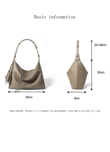 Wholesale High End Texture Light Luxury Minimalist <b>Tote</b> Bag Crossbody Bag, Korean Lazy Style Shoulder Bag, Genuine Leather Bag - Product Image 3
