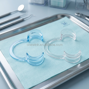 Retractor Bucal Manual en Forma de C, Material de PC, Transparente Azul - Product Image 2