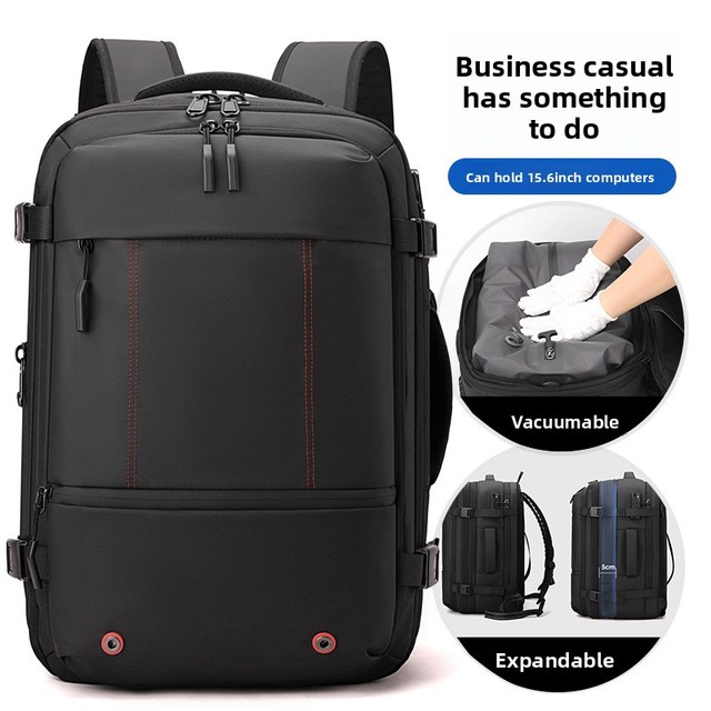USB Travel Backpack Large Capacity Multifunctional Double Shoulder Laptop Bag Expandable Short Trip Vacuum Compression Luggage