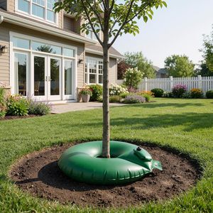 Bolsa de riego para árboles de 20 galones, liberación lenta de 1 a 5 días, sistema de riego por goteo automático para raíces profundas, paquete de 2 anillos de riego - Product Image 2