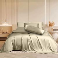 100% bambou Satin armure designer personnalisé couette ensemble de literie moderne Patchwork Style housse de couette et ensemble de draps