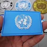 Emblème des Nations Unies en PVC souple gaufré, patch tactique 3D avec design alphabet cœur pour vêtements, sacs et chapeaux